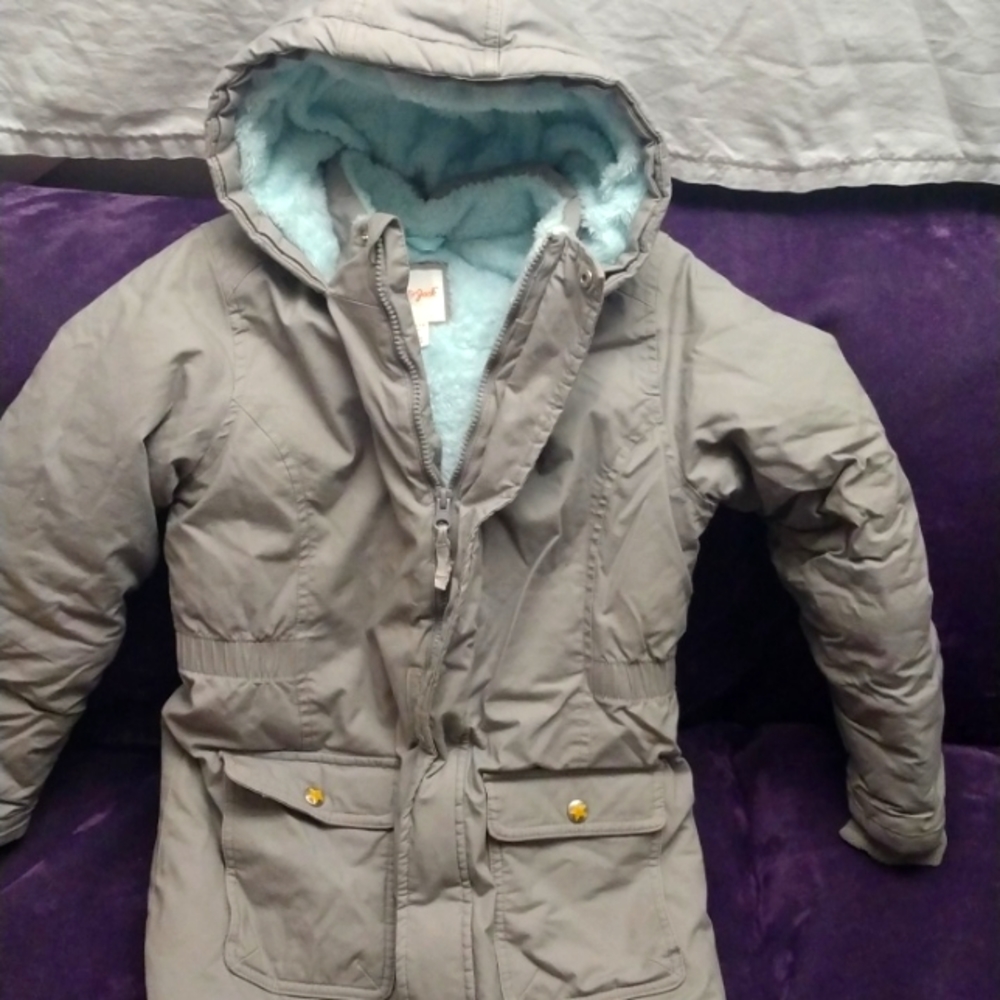 New Women's grey/baby blue fuzzy cat&Jack jacket